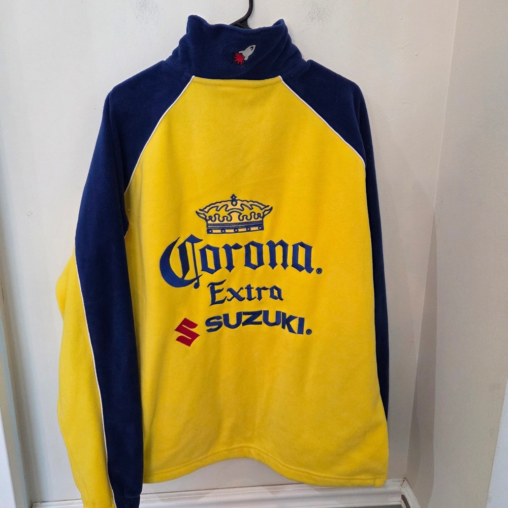 Joe Rocket Racing Fleece Large Yellow Corona Extra Suzuki Quarter Zip Pullover